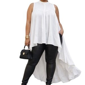 Elegant White Sleeveless Women's Top